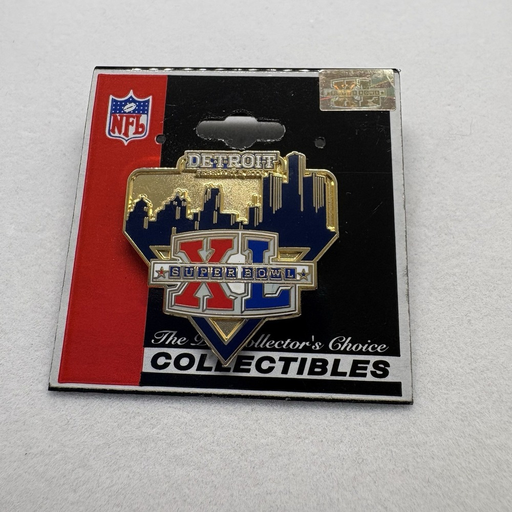 NFL Superbowl XL February 5, 2006 Detroit Lapel Hat Pin Souvenir In Packaging